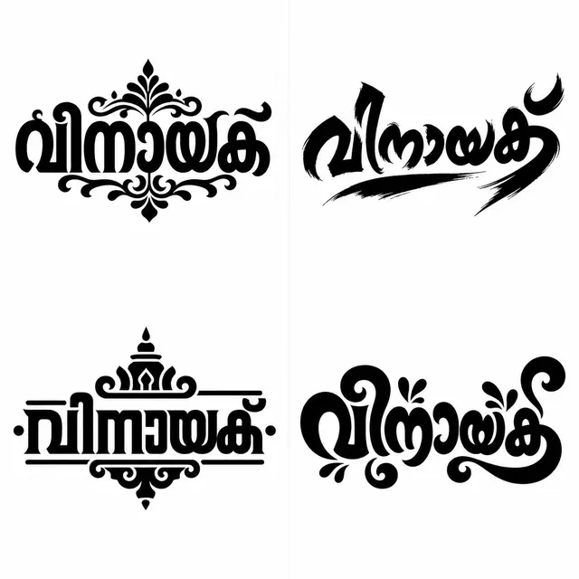 Malayalam word-art: വിനായക്